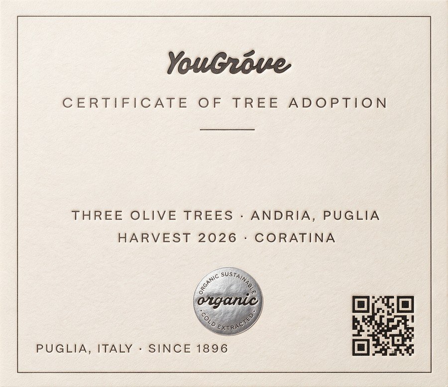 YouGróve certificate of tree adoption